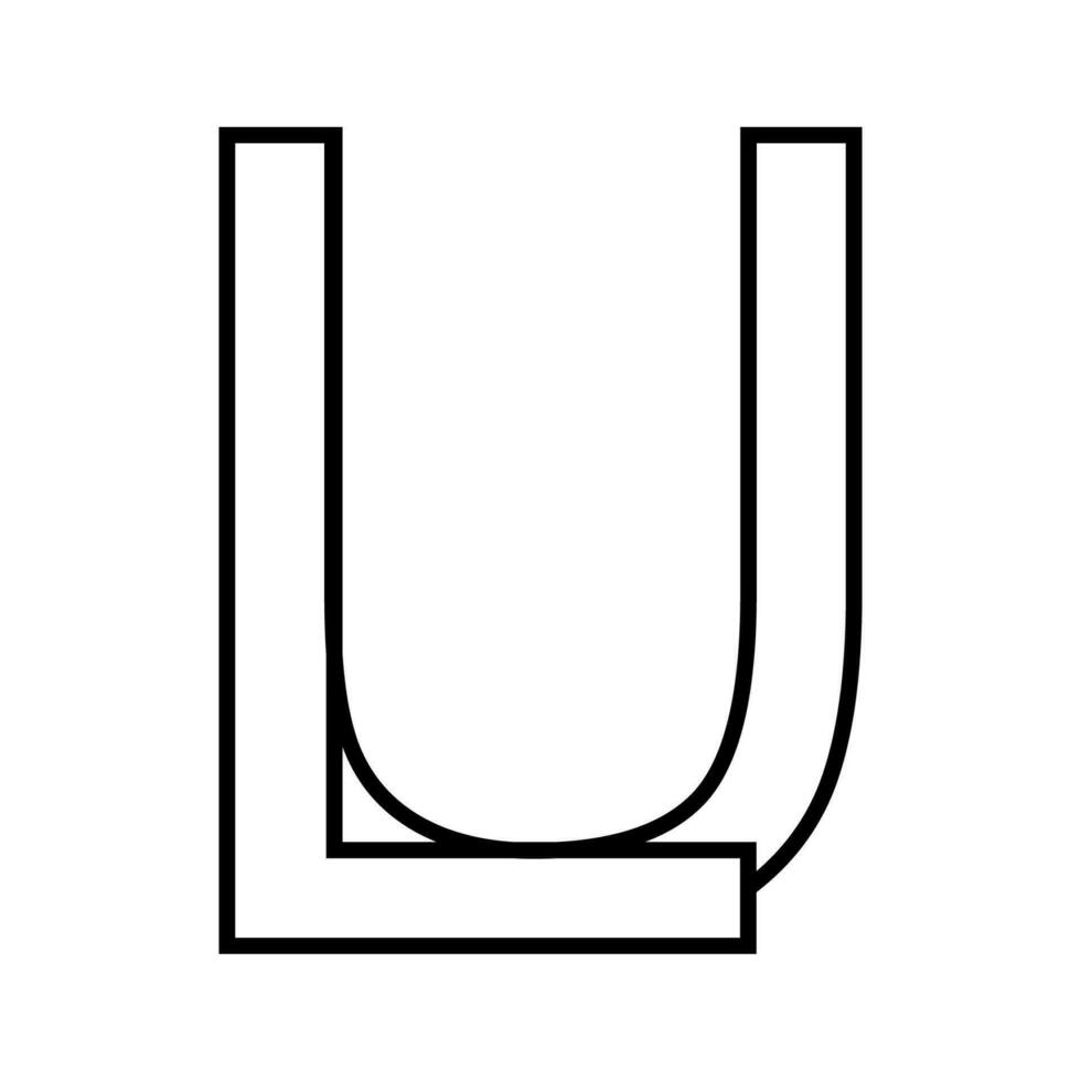 logo cartello lu ul, icona Doppio lettere logotipo u l vettore