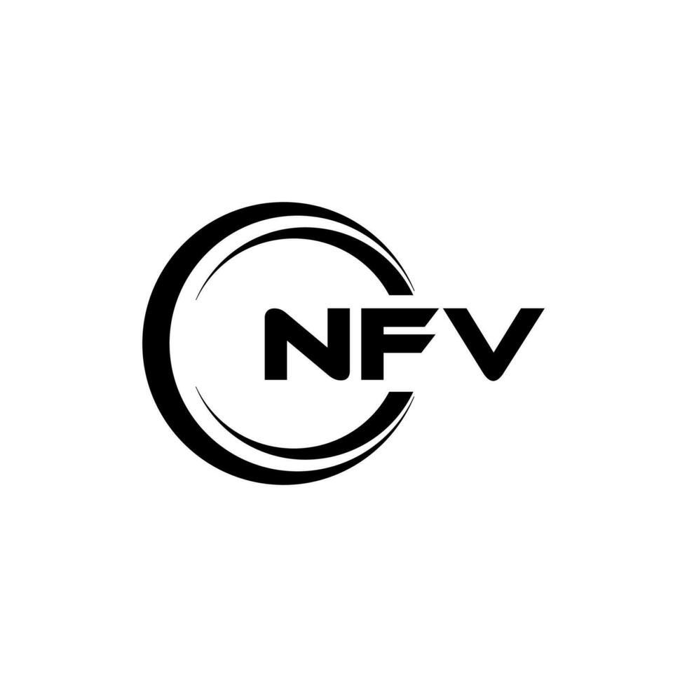 nfv logo disegno, ispirazione per un' unico identità. moderno eleganza e creativo design. filigrana il tuo successo con il Impressionante Questo logo. vettore