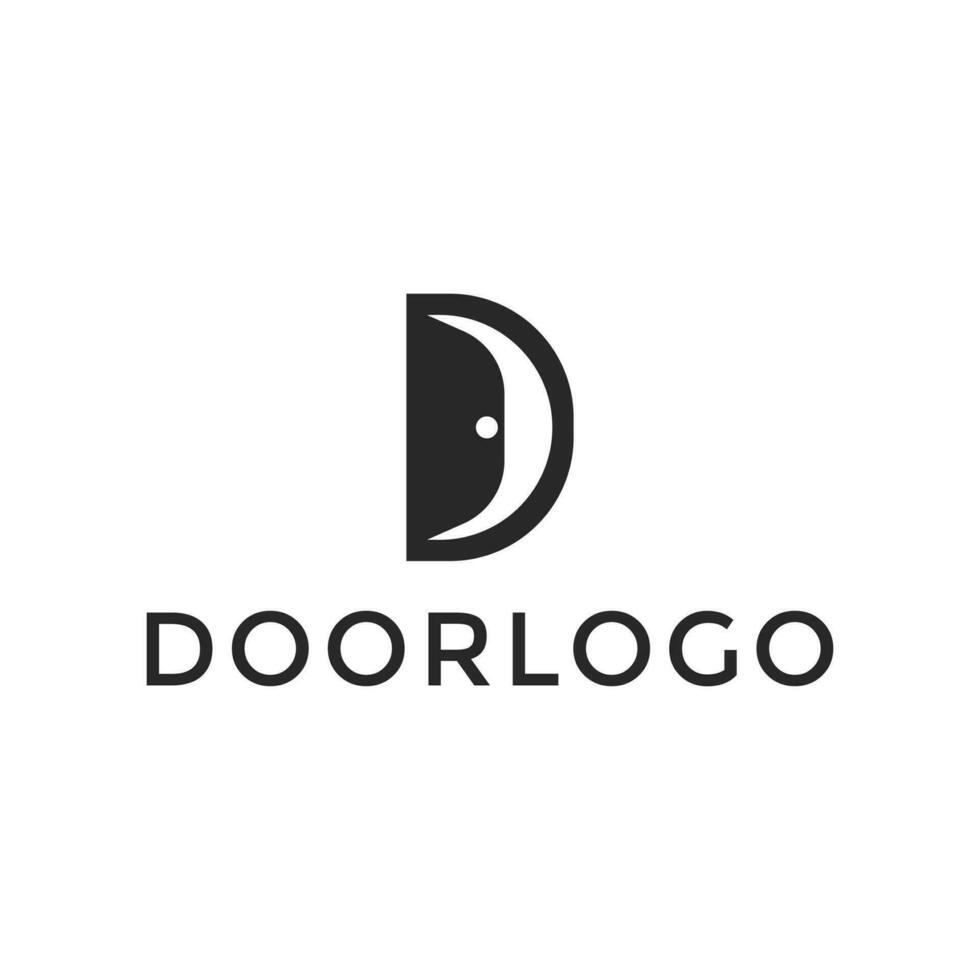 lettera d porta logo design vettore