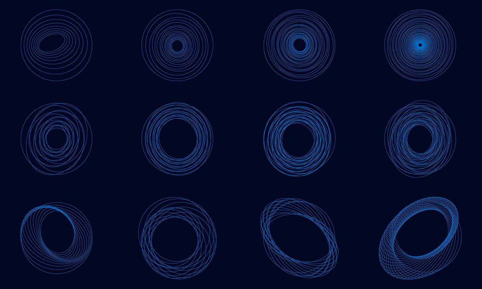 collezione di irregolare astratto Linee forma cerchio. vettore illustrazione