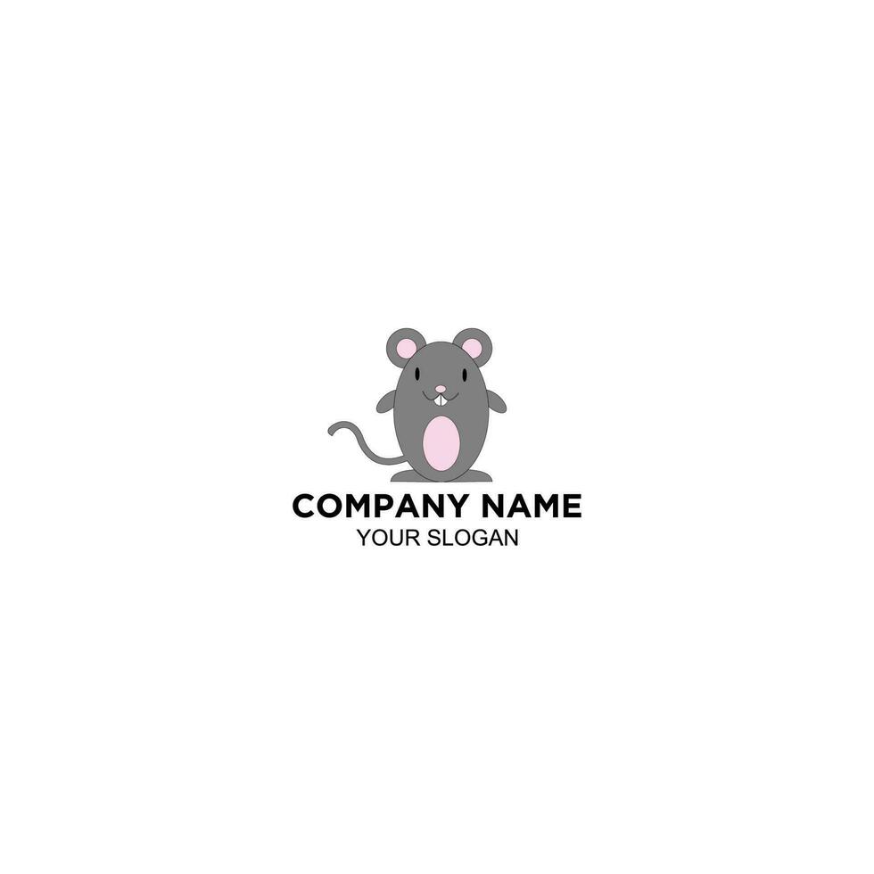 topo animale carino logo design vettore