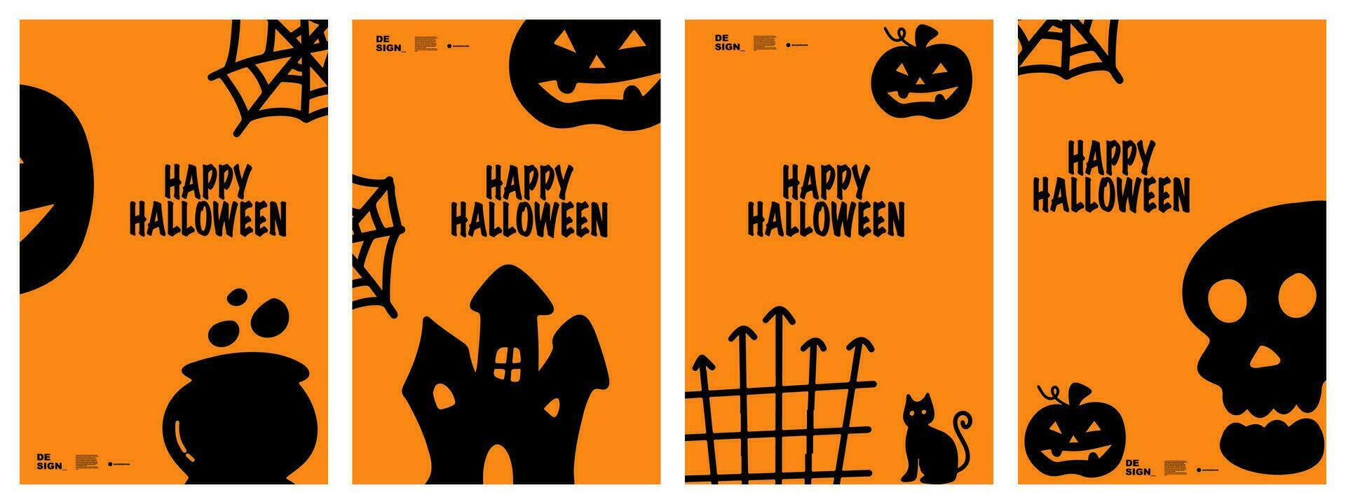 illustrazione vettore grafico Halloween sfondo impostato per striscione, manifesto, volantino, opuscolo, eccetera