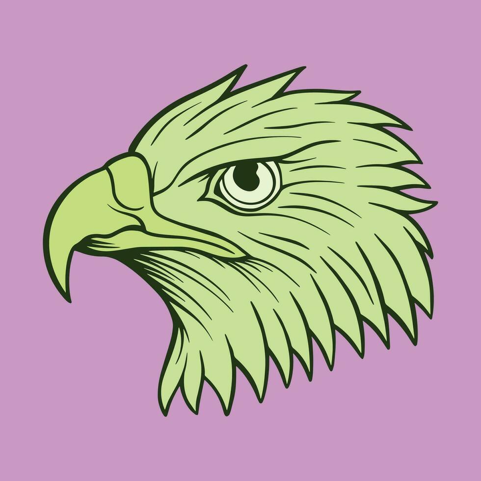 colorato aquila testa mano disegnato illustrazioni per adesivi, logo, tatuaggio eccetera vettore