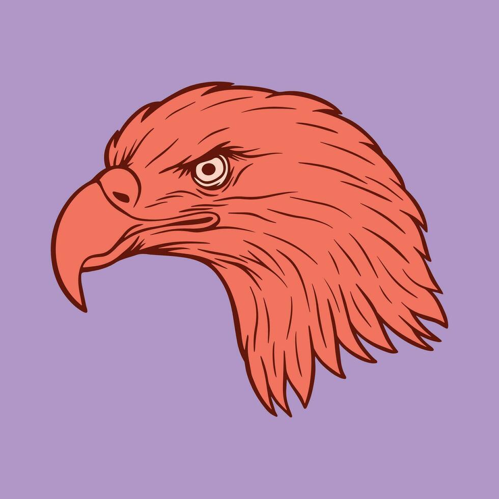 colorato aquila testa mano disegnato illustrazioni per adesivi, logo, tatuaggio eccetera vettore