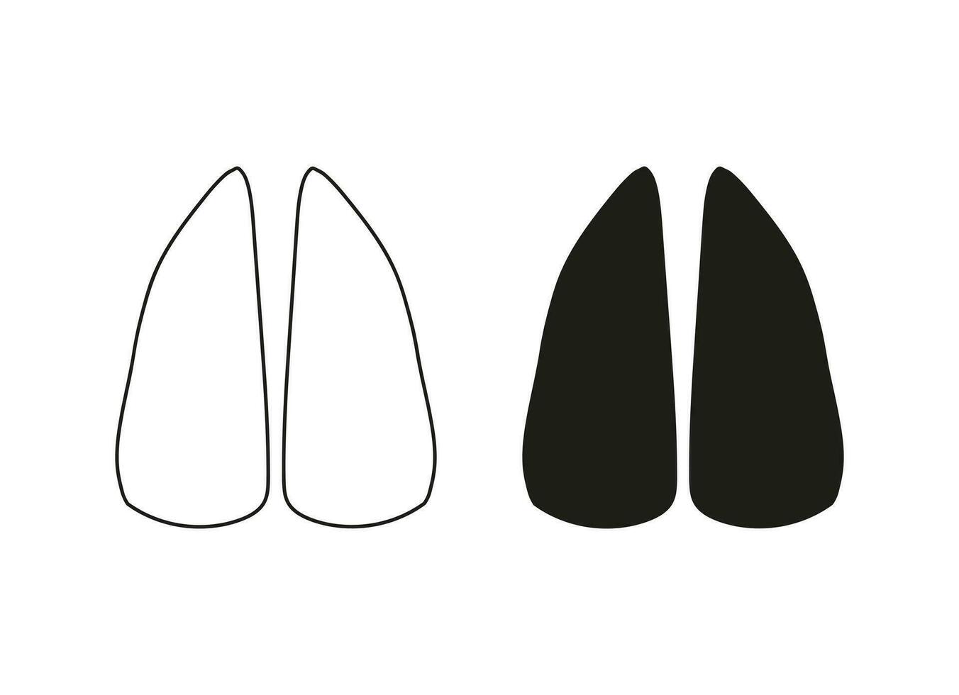 selvaggio cavallo zoccolo orma. silhouette e contorno. vettore isolato su bianca. tracce di artiodattilo animali, cervo, capriolo cervo, maggese cervo, maiale, giraffa, mucca, capra, pecora, alce, antilope. icona