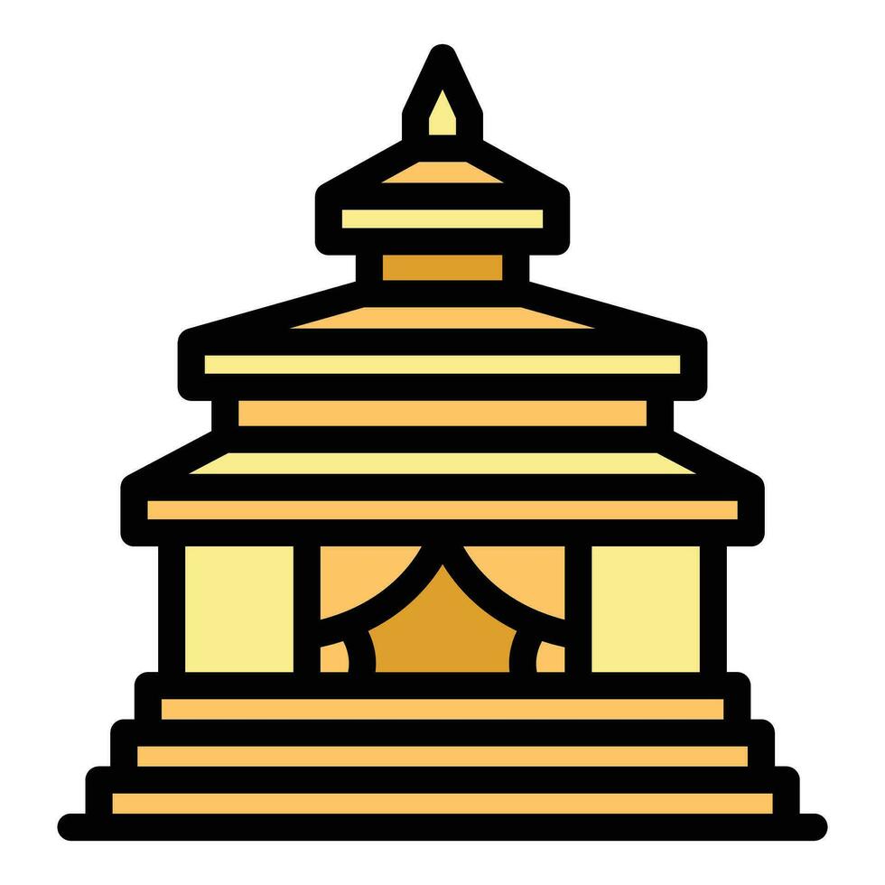 asiatico tempio icona vettore piatto