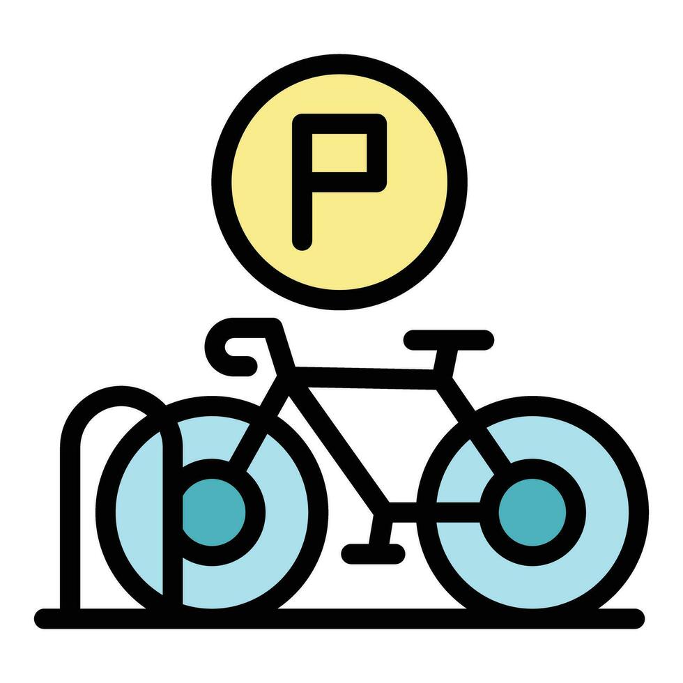 parcheggio bicicletta icona vettore piatto