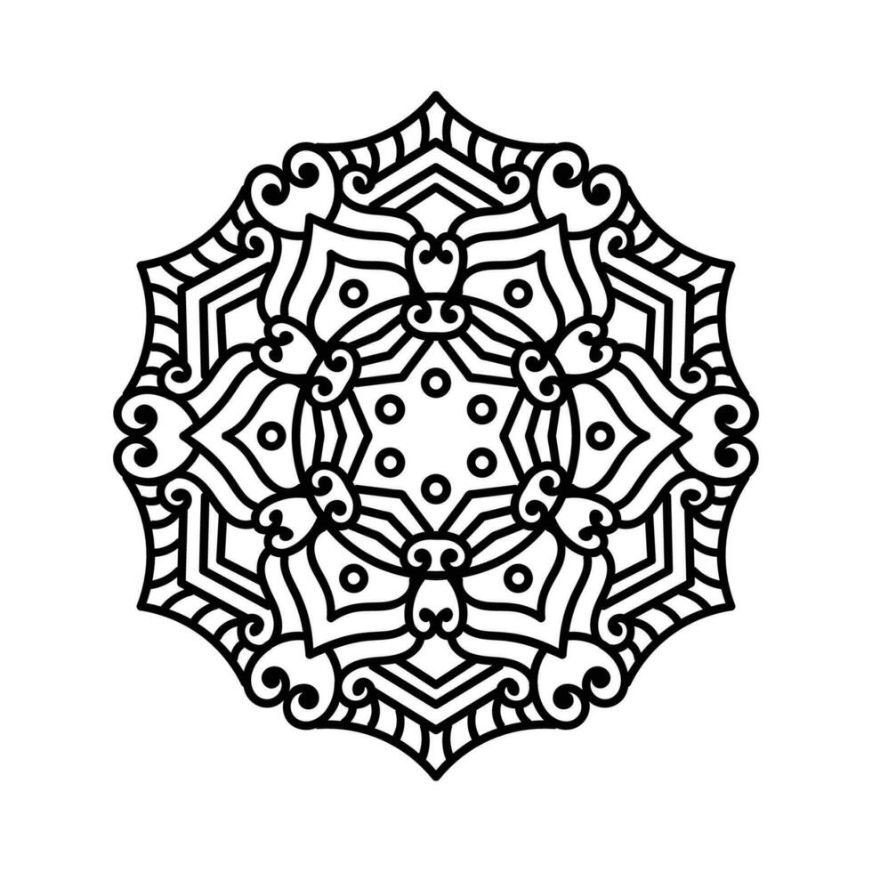 decorativo mandala e modello per mehndi, nozze, tatuaggio, Islam, indiano, Arabo. schema mandala colorazione libro pagina. vettore