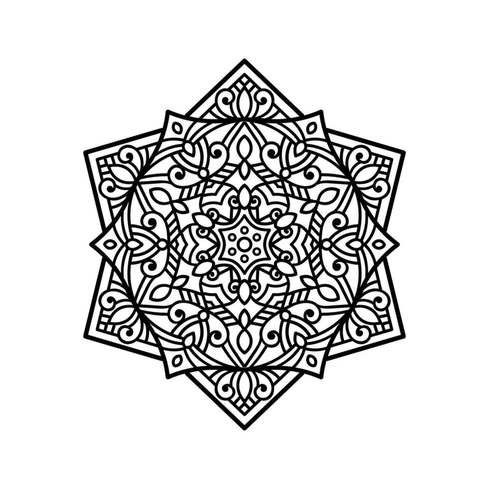 decorativo mandala e modello per mehndi, nozze, tatuaggio, Islam, indiano, Arabo. schema mandala colorazione libro pagina. vettore