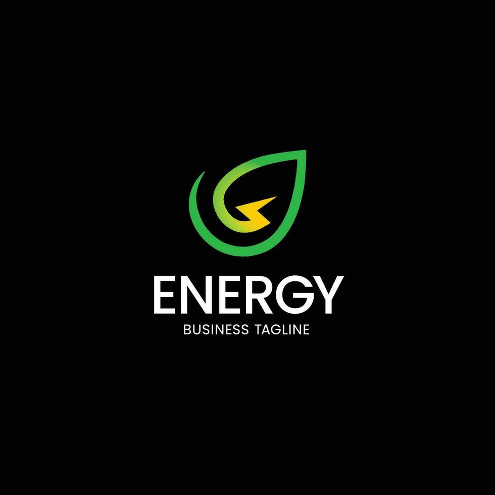 eco energia foglia tuono logo design modello vettore e completamente modificabile