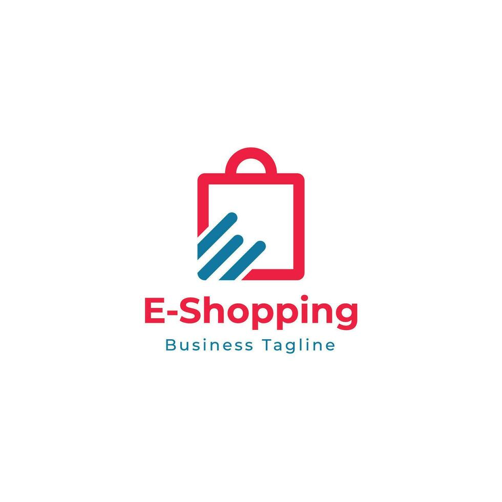 piatto e lettera shopping Borsa logo design modello vettore e completamente modificabile