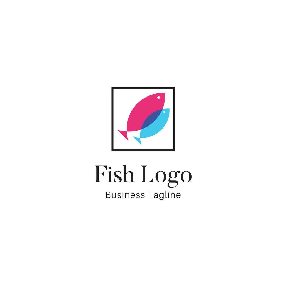 rosa e blu pesce logo design modello vettore, e completamente modificabile vettore