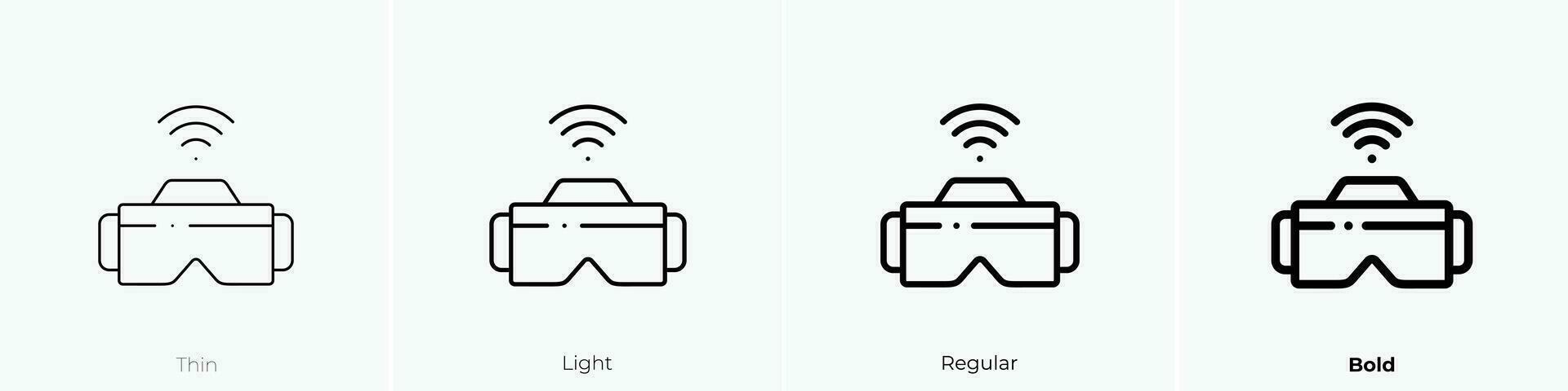 vr bicchieri icona. sottile, luce, regolare e grassetto stile design isolato su bianca sfondo vettore