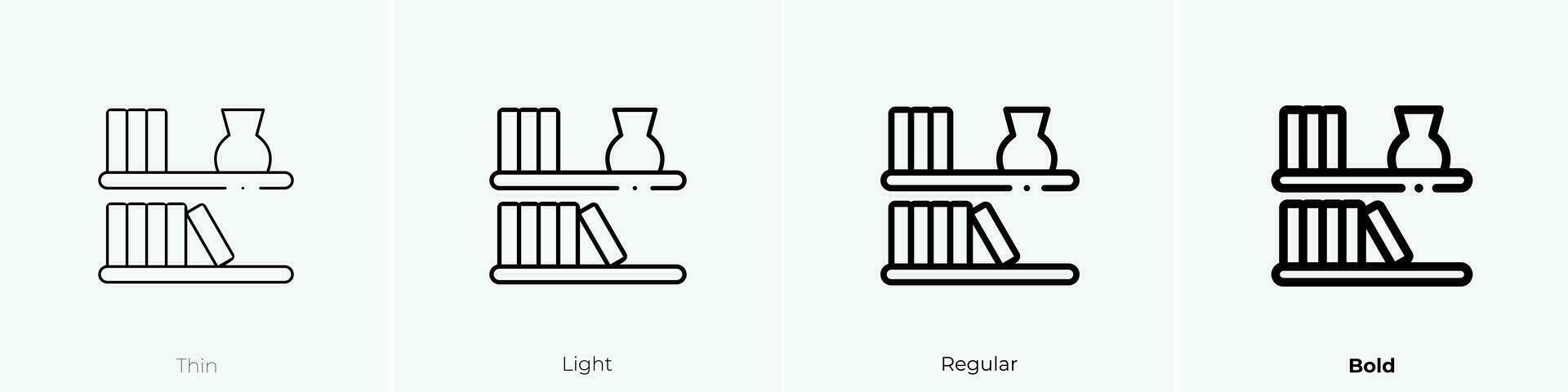 parete scaffali icona. sottile, luce, regolare e grassetto stile design isolato su bianca sfondo vettore