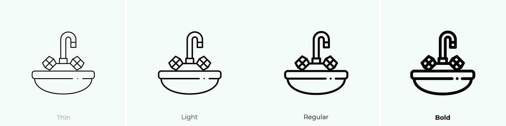 lavabo icona. sottile, luce, regolare e grassetto stile design isolato su bianca sfondo vettore