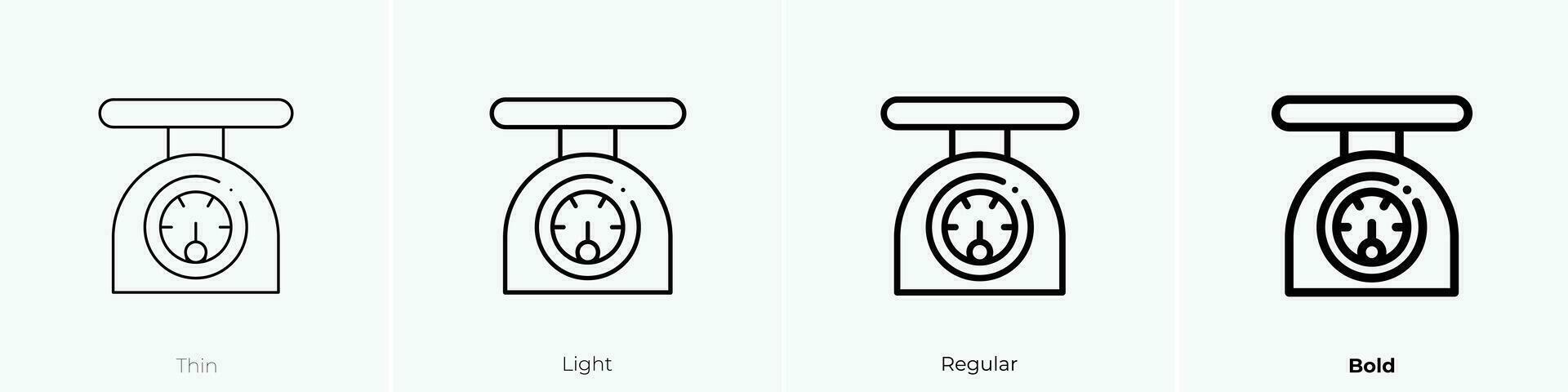 peso icona. sottile, luce, regolare e grassetto stile design isolato su bianca sfondo vettore