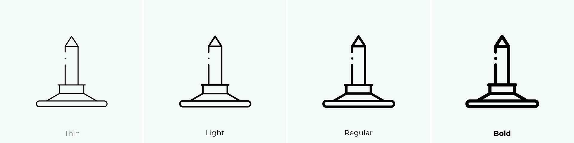 Wellington monumento icona. sottile, luce, regolare e grassetto stile design isolato su bianca sfondo vettore