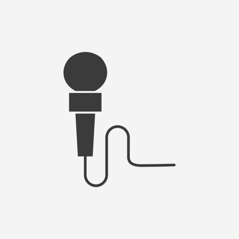 karaoke, musica, microfono, voce, suono icona vettore isolato cartello simbolo