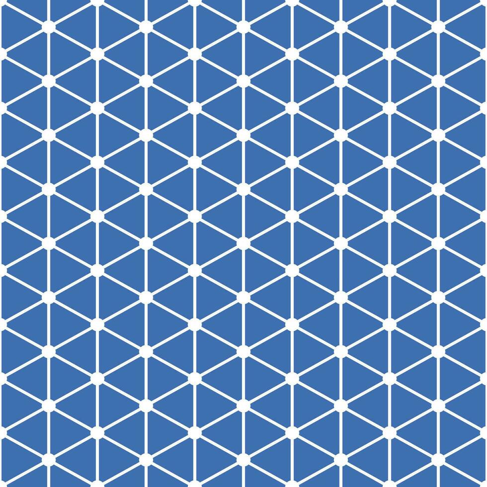 geometrico bianca Rete connessione punto ripetendo modello su buio blu sfondo vettore