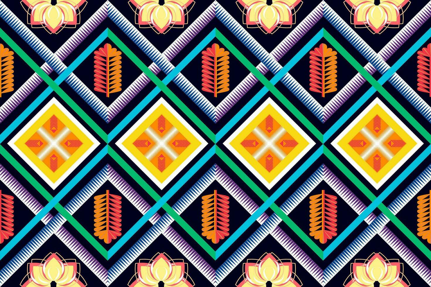 azteco geometrico modello per vivace colore.damasco stile modello per tessile e decorazione.etnica astratto ikat.senza soluzione di continuità modello nel tribal.nativo azteco boho vettore design.