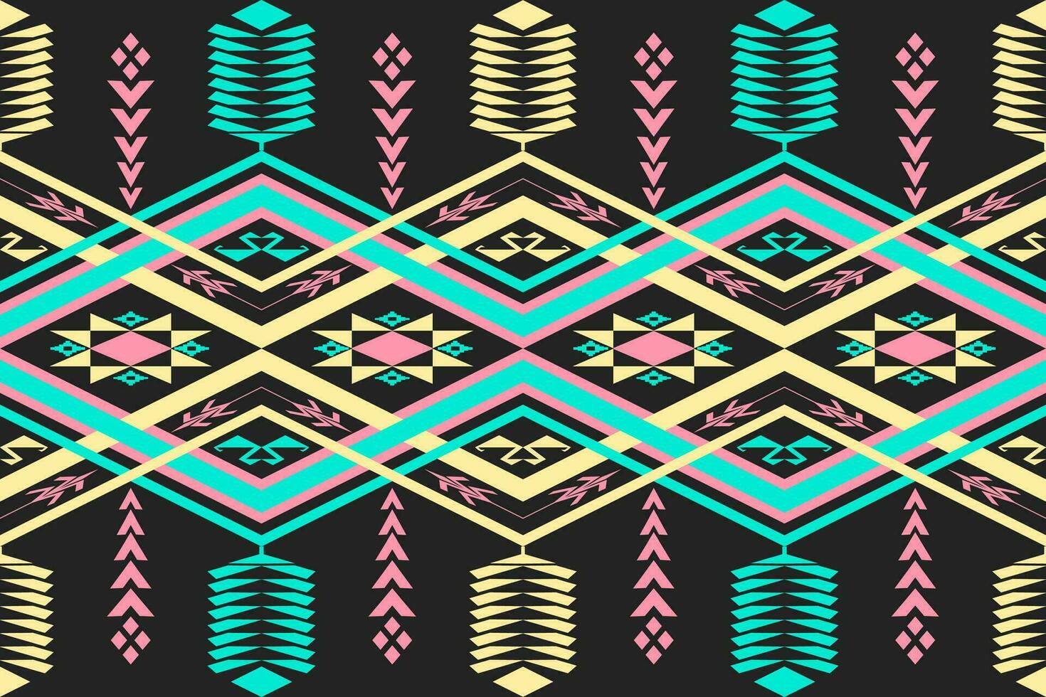 azteco geometrico modello per vivace colore.damasco stile modello per tessile e decorazione.etnica astratto ikat.senza soluzione di continuità modello nel tribal.nativo azteco boho vettore design.