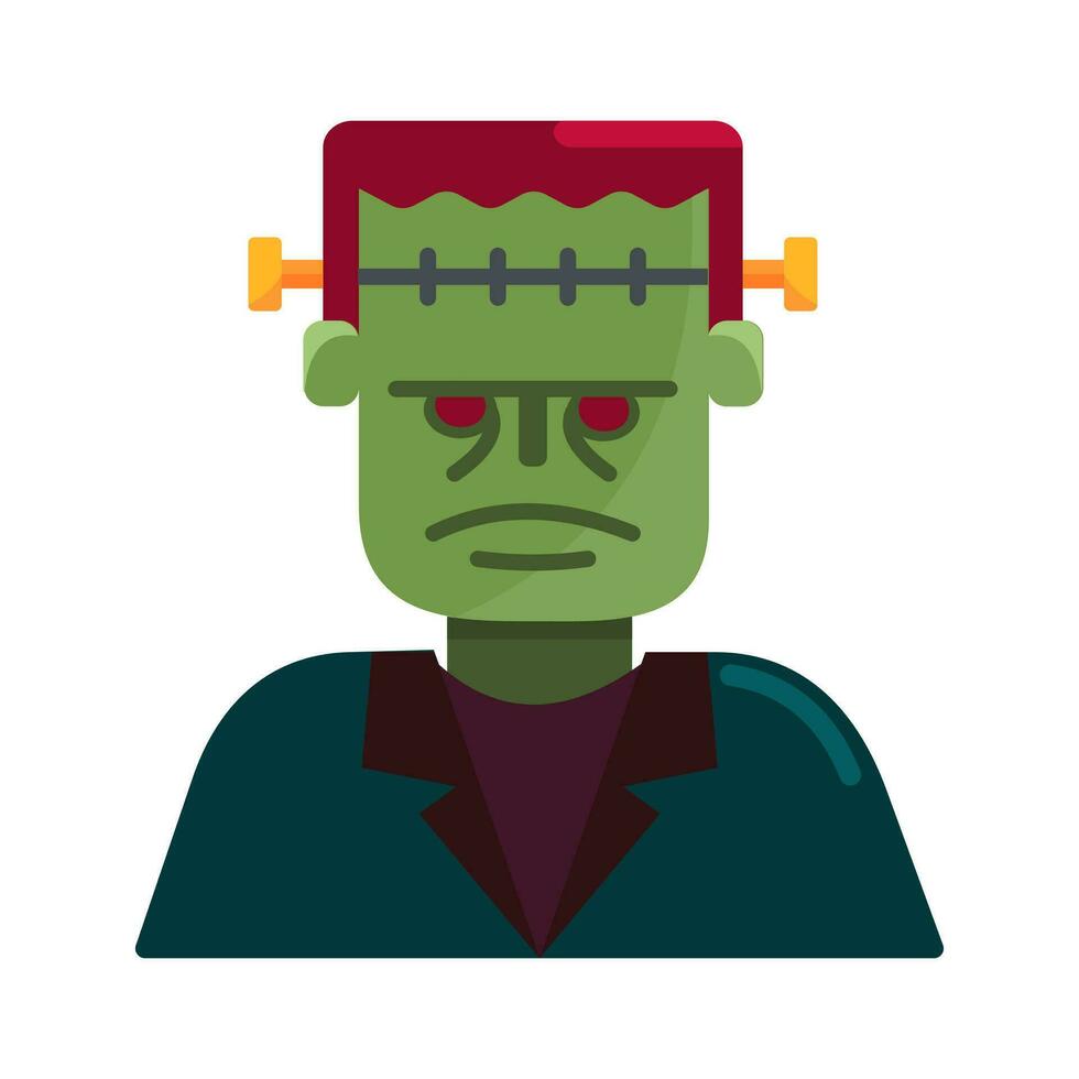 Frankenstein icona,halloween,personaggio,avatar, isolato su bianca. vettore