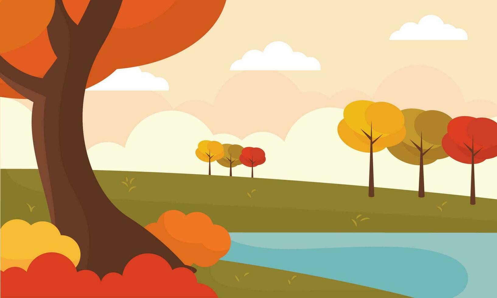 colorato di stagione autunno paesaggio scenario vettore