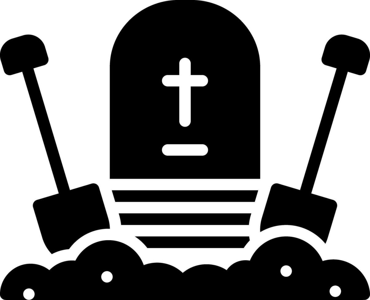 solido icona per seppellire vettore