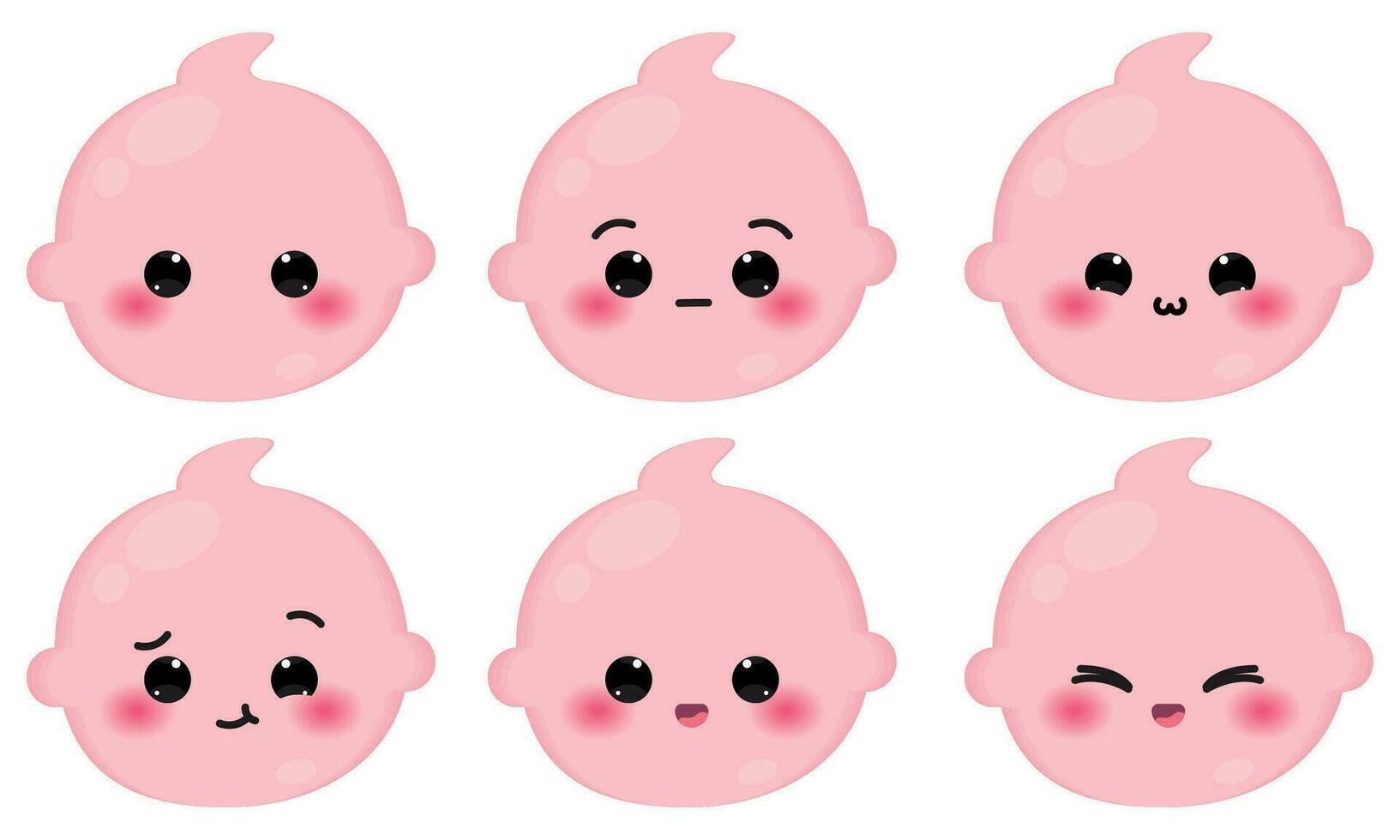 impostato di colorato carino bambino emoji icone vettore