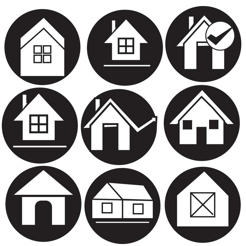 impostato 1 di linea icone che rappresentano Casa vettore illustrazione. Casa e casa semplice simboli
