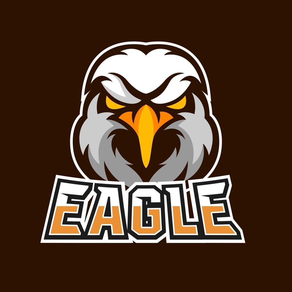 modello di logo della mascotte di gioco di eagle esport vettore
