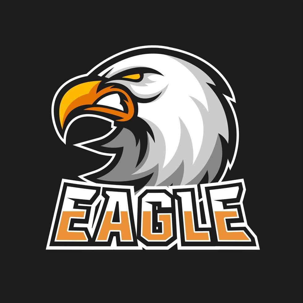 modello di logo della mascotte di gioco di eagle esport vettore