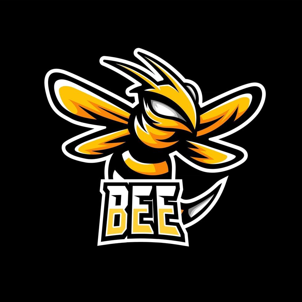 modello di logo mascotte di gioco esport animale ape vettore