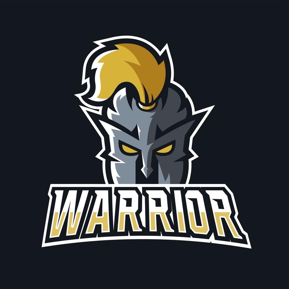 logo della mascotte del gioco del cavaliere dello sport o esport del guerriero warrior vettore