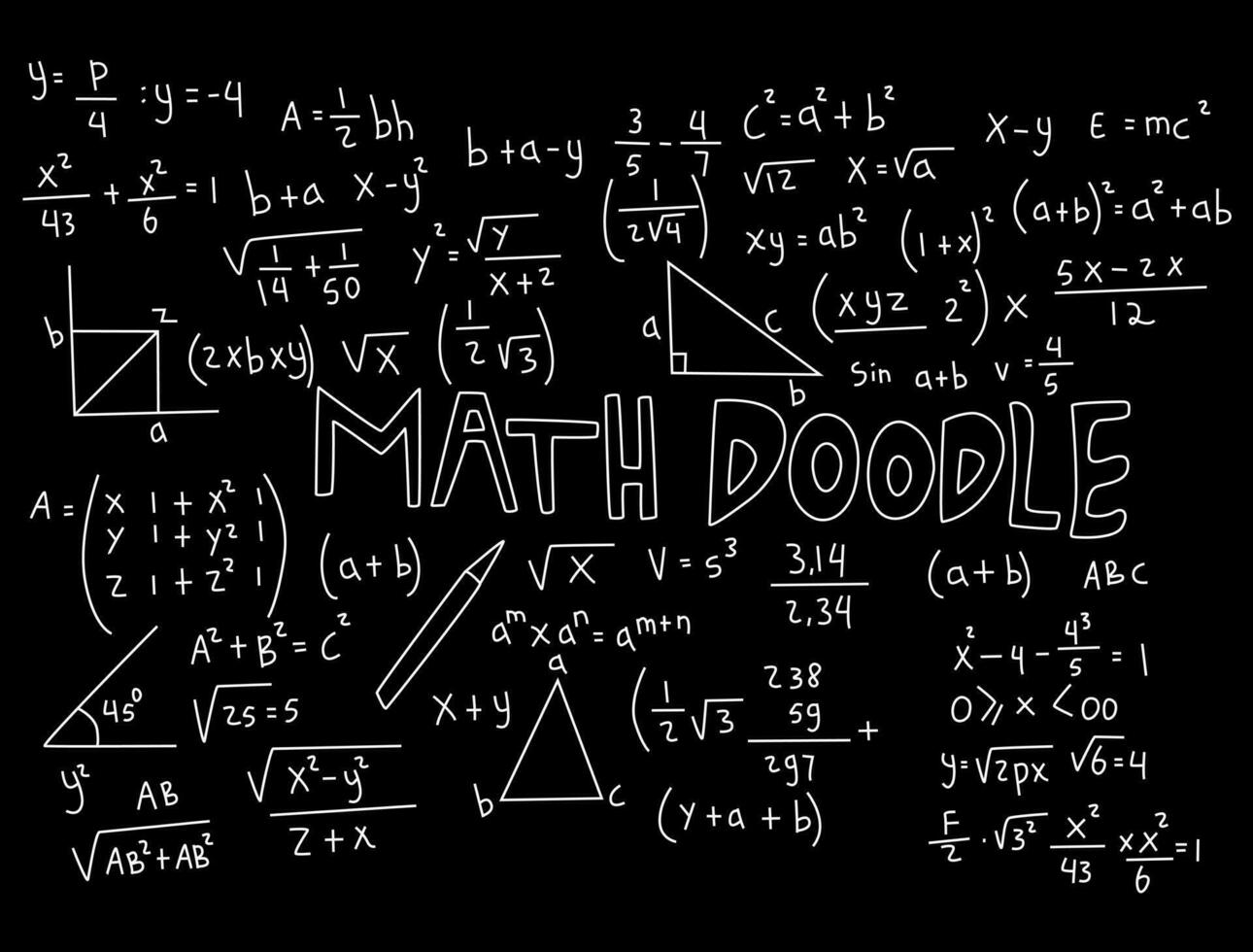 illustrazione realistica del fondo della lavagna di matematica vettore