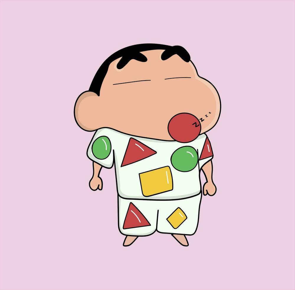 Shin Chan sbadigli vettore