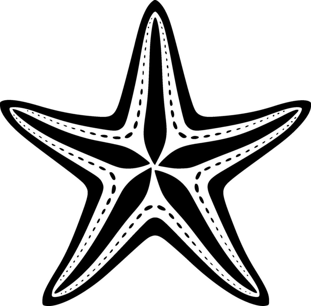 stella marina, minimalista e semplice silhouette - vettore illustrazione