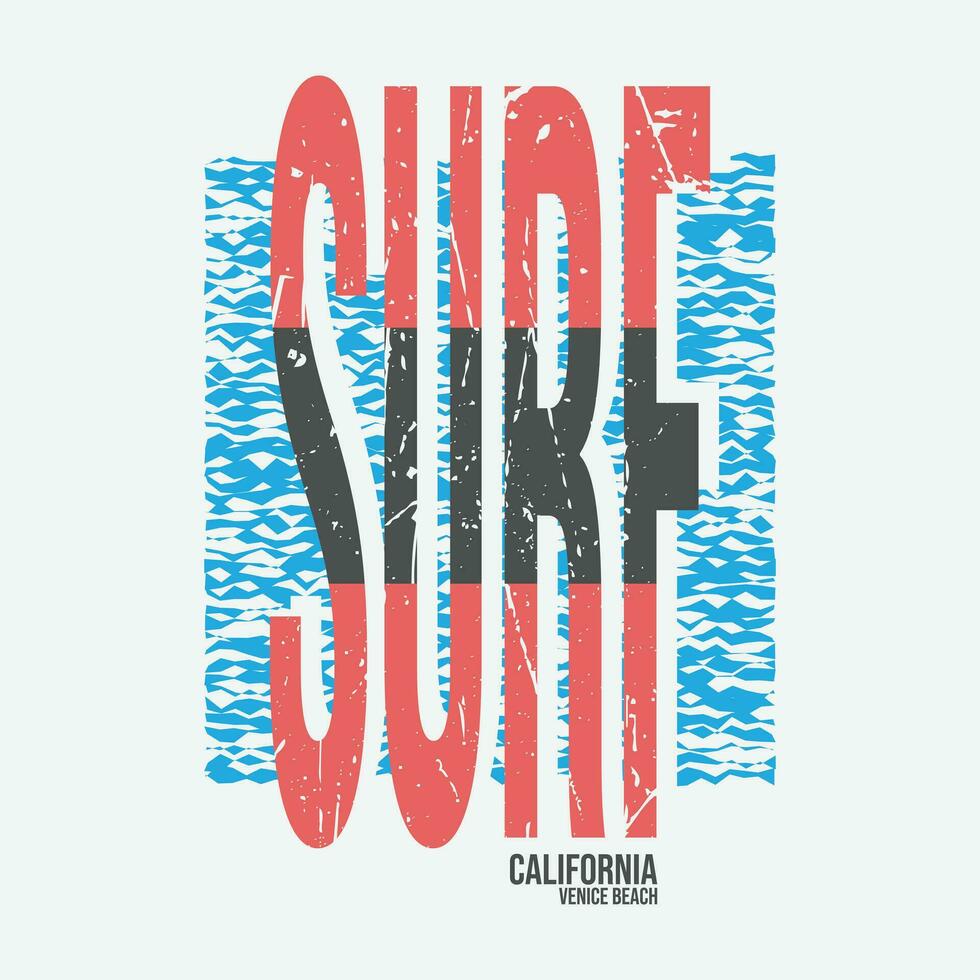 California fare surf illustrazione tipografia per t camicia, manifesto, logo, etichetta, o abbigliamento merce vettore