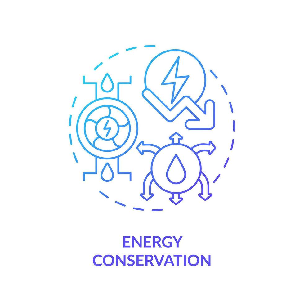 energia conservazione blu pendenza concetto icona. acqua consumo efficienza. acqua protezione scopo astratto idea magro linea illustrazione. isolato schema disegno vettore