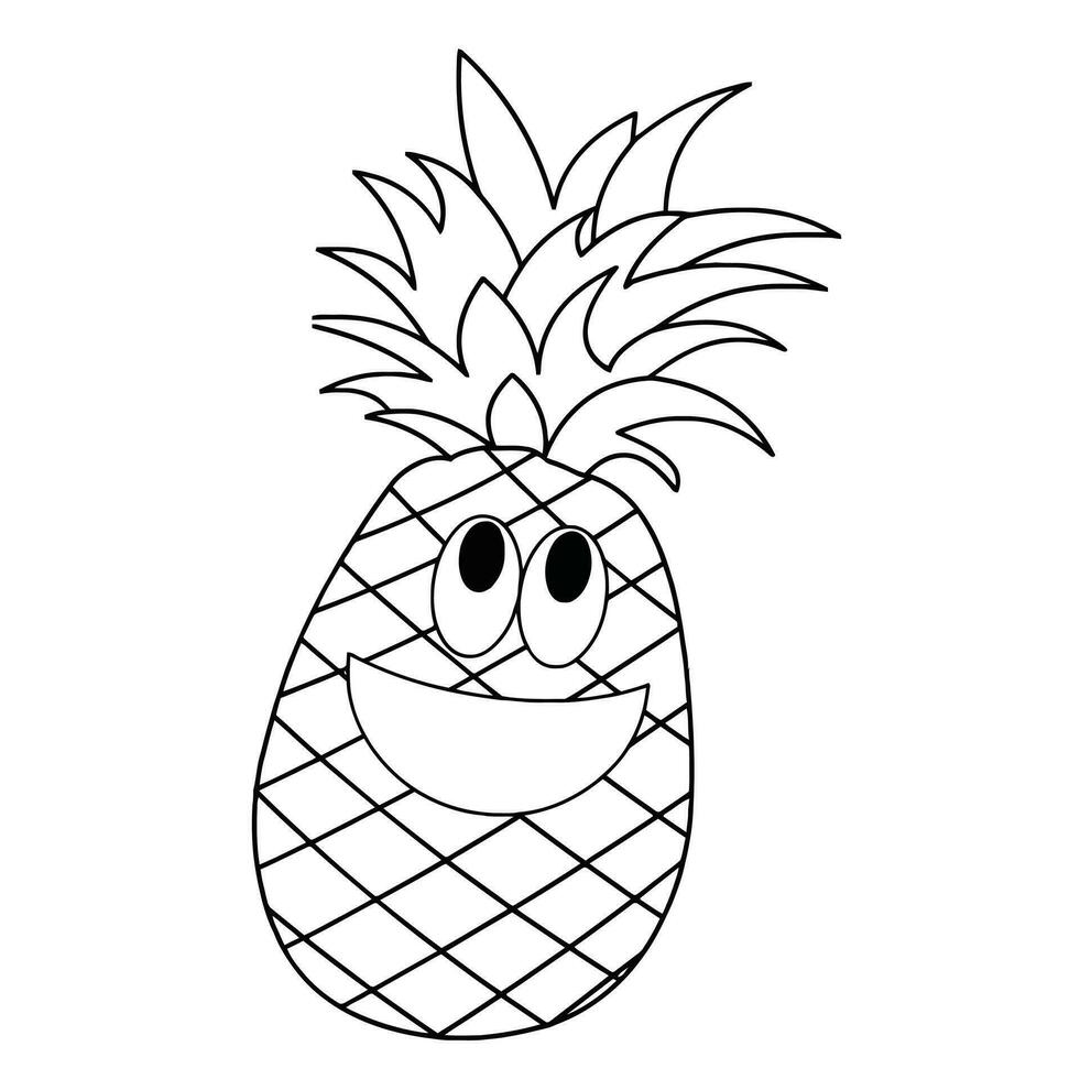 divertente frutta personaggi. allegro cibo emoji. cartone animato vettore illustrazione. ananas, verde papaia, mango, fragola, rosso mela, giallo Banana, arancia, blu uva, anguria, ciliegia