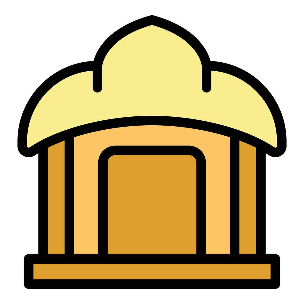 tempio icona vettore piatto