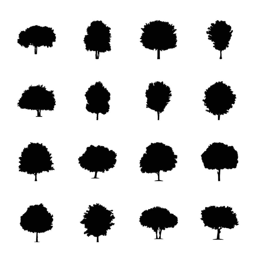 imballare di alberi glifo icone vettore