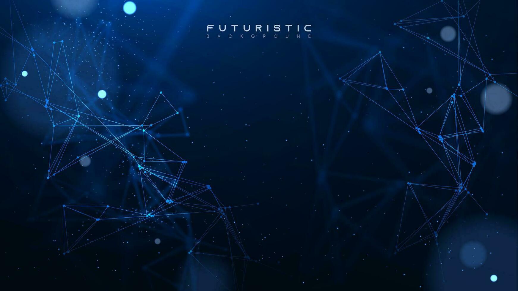 astratto Tech Rete connessione punti. digitale tecnologia e grande dati analisi sfondo. futuristico scientifico sfondo con maglia. buio sfondo con plesso Linee vettore