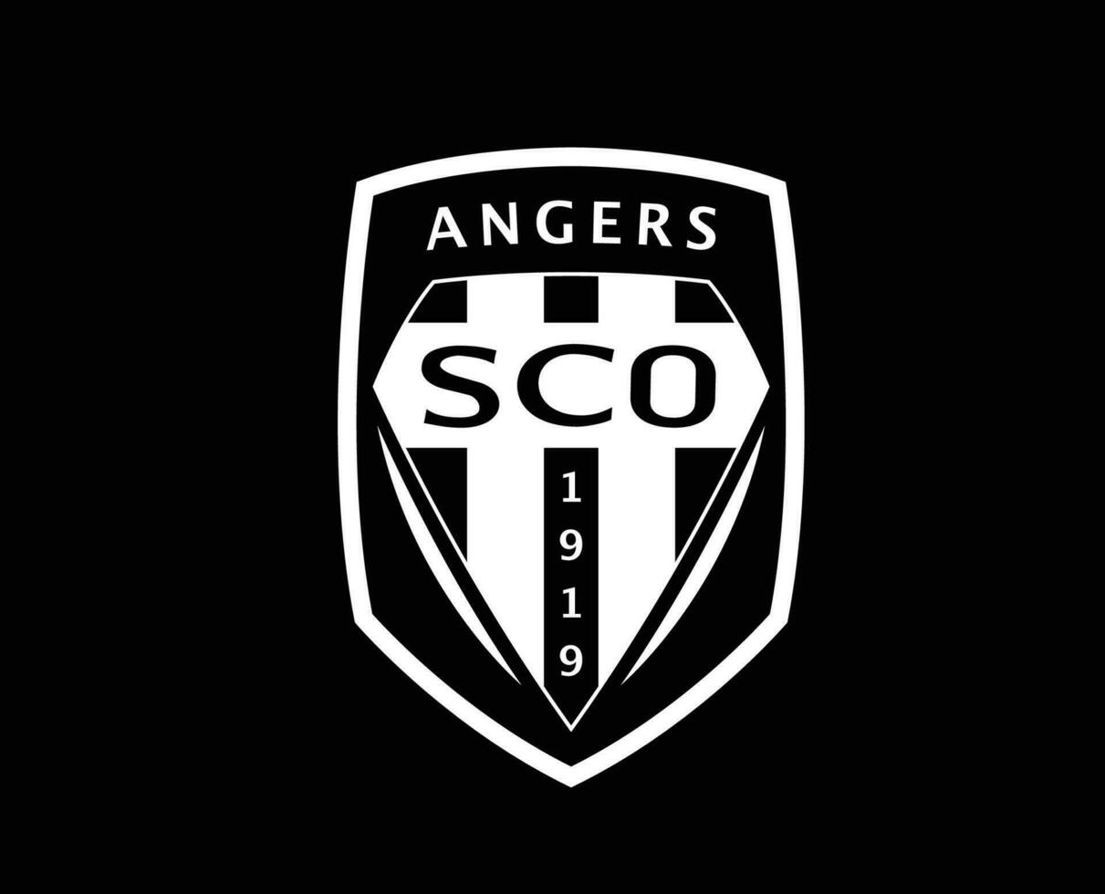 fa arrabbiare club logo simbolo bianca ligue 1 calcio francese astratto design vettore illustrazione con nero sfondo