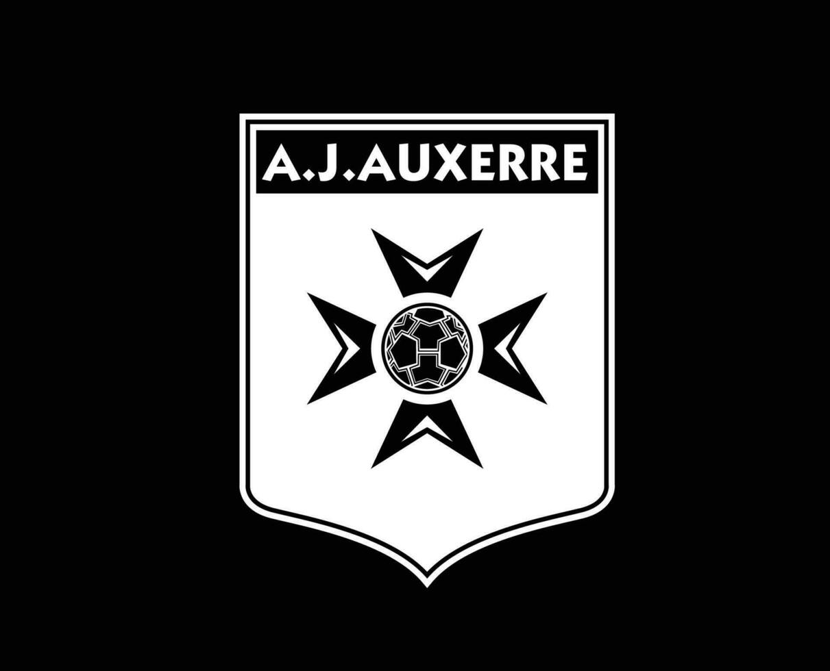 aj auxerre club logo simbolo bianca ligue 1 calcio francese astratto design vettore illustrazione con nero sfondo