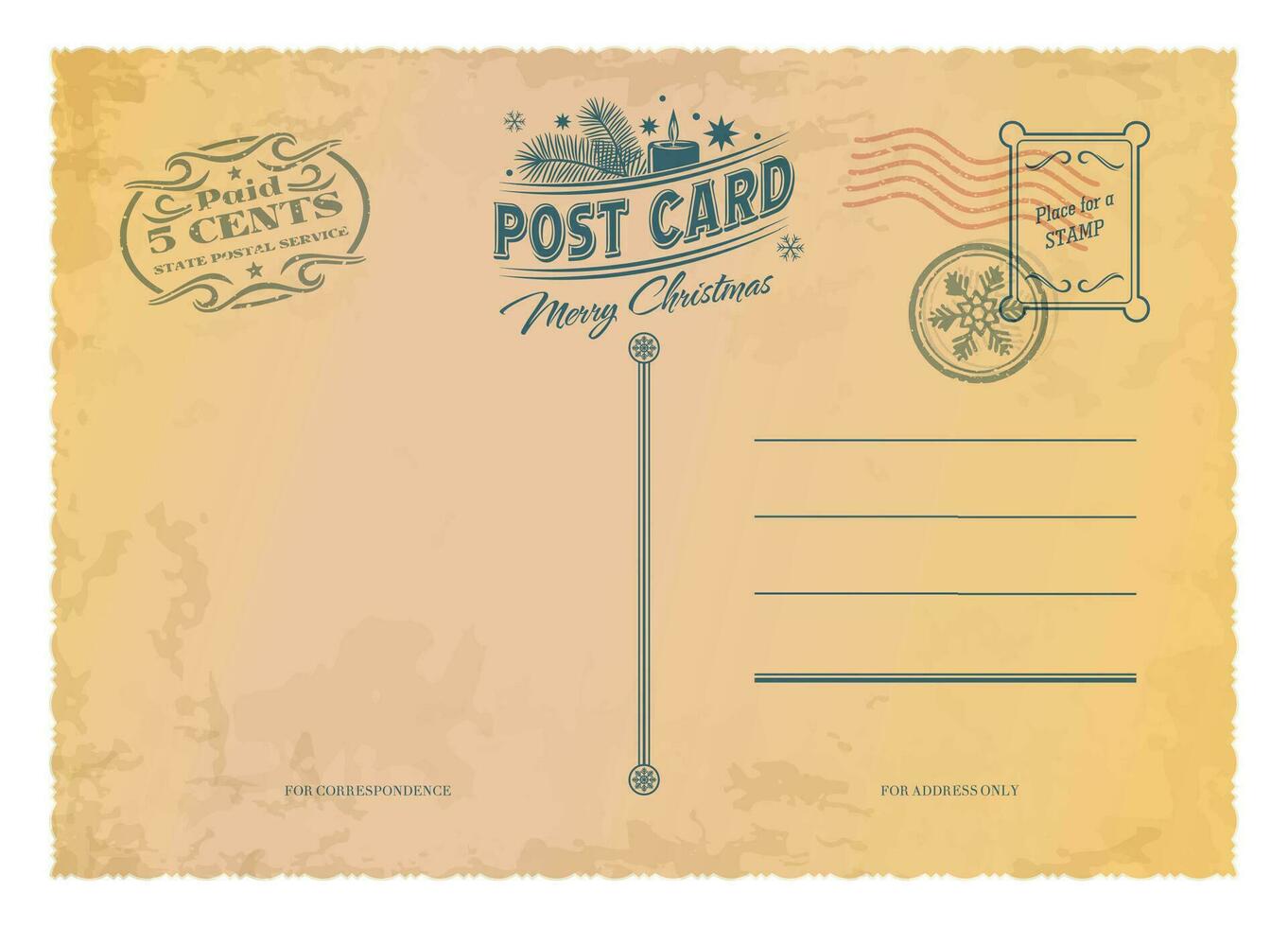 Natale antico cartolina, affrancatura Vintage ▾ posta vettore