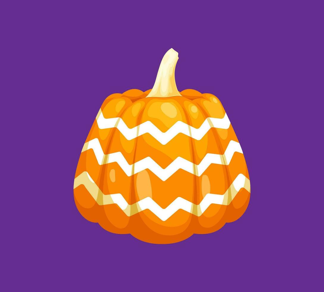 Halloween zucca con bianca zigzag ornamento vettore