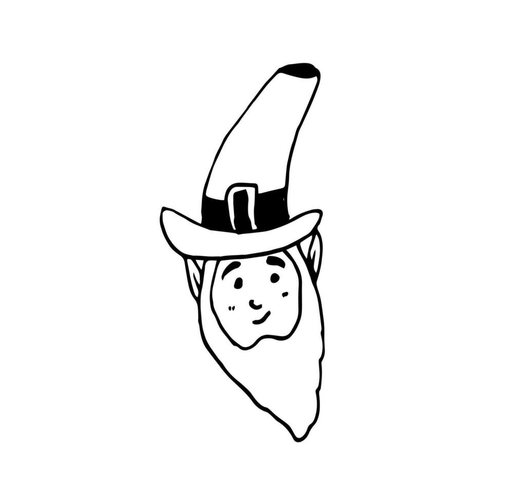 testa di un' sorridente folletto, il simbolo di st. Patrick giorno isolato su bianca sfondo vettore