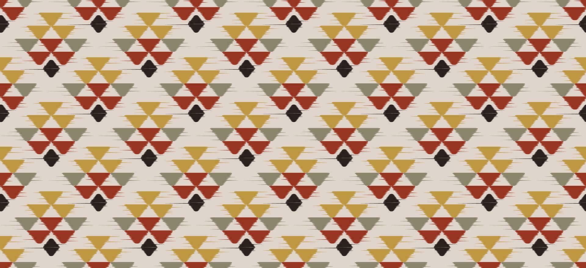 etnico astratto ikat art. modello senza cuciture in stile tribale, popolare e messicano. ornamento di arte geometrica azteca print.design per moquette, carta da parati, abbigliamento, avvolgimento, tessuto, copertina, tessile vettore