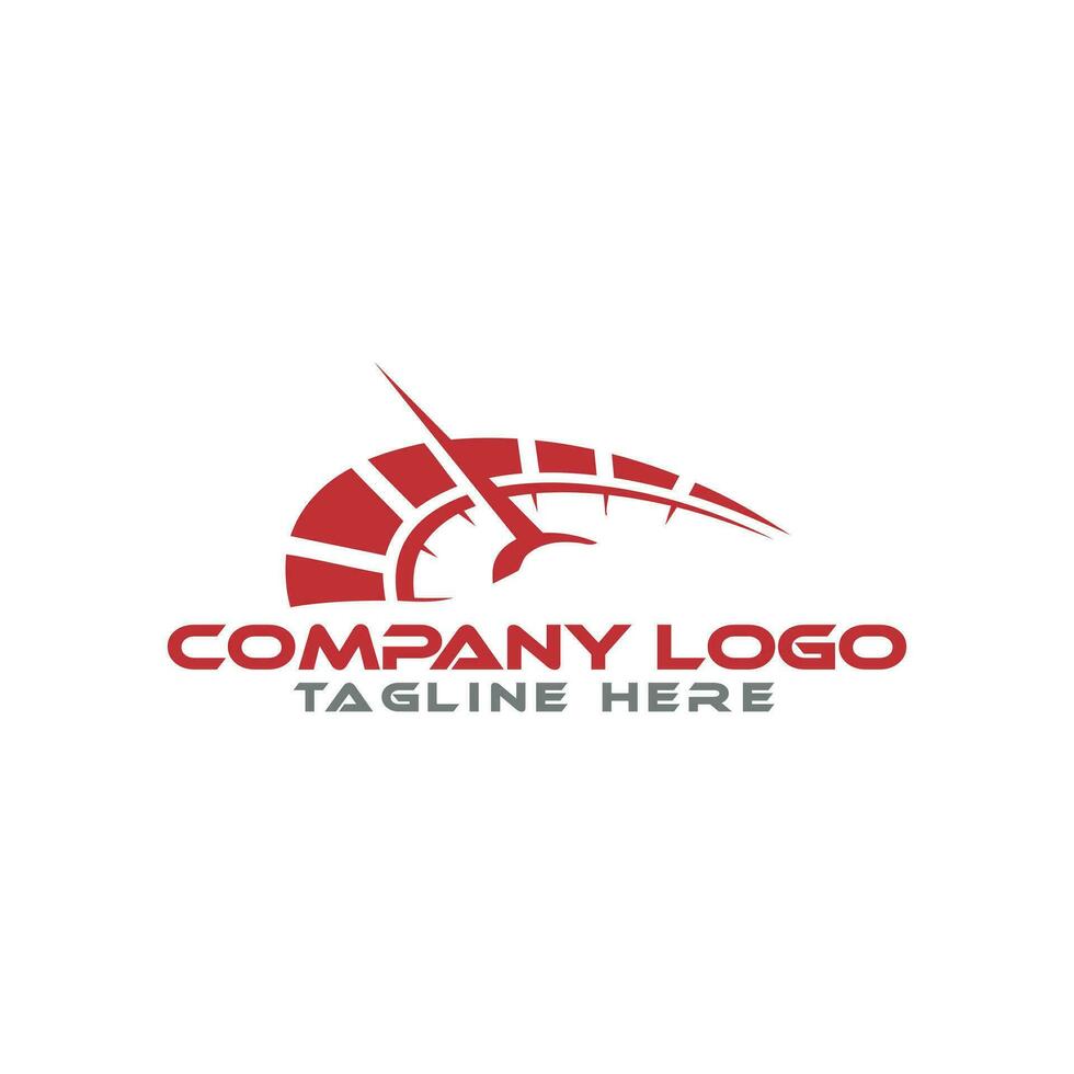 settore automobilistico logo. tachimetro logo design vettore